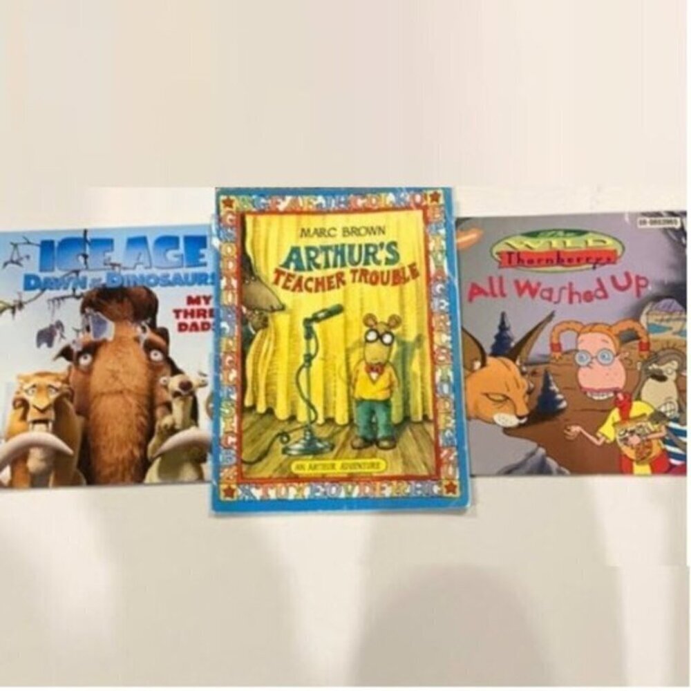 2FOR$10, 3 book bundle Arthur's Teacher Trouble, Ice Age, Wild Thornberry's